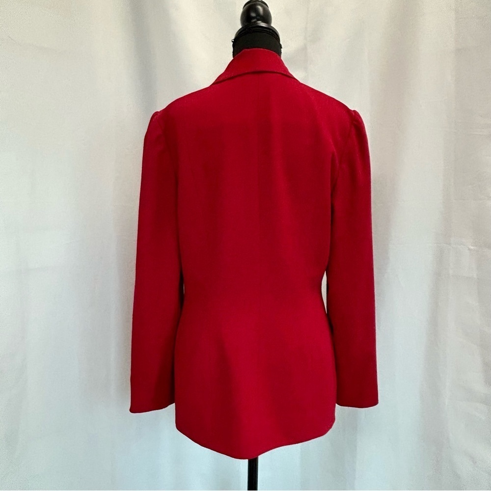 Red Tailored Fitted Structured Cinched Waist Blaz… - image 3